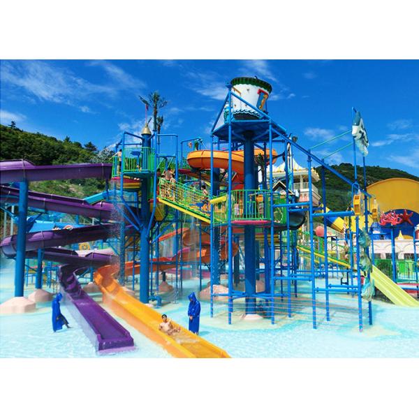 Giant Water Park Playground Fiberglass Slide Equipment Area For Theme Park