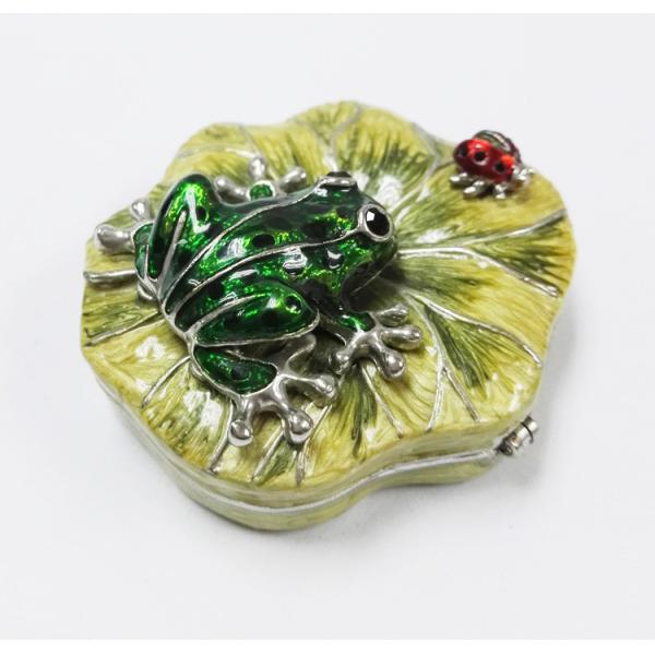 Handmade Pewter Frog jewelry box metal gift box Frog trinket box