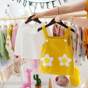 Children's Girls Corduroy Suspender Skirt Set