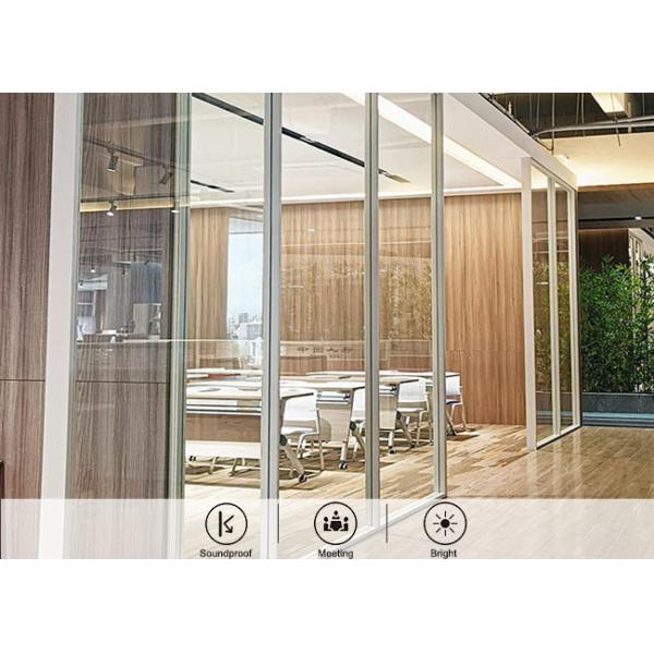 Office Building sound proof wall tempered glass partition customized size