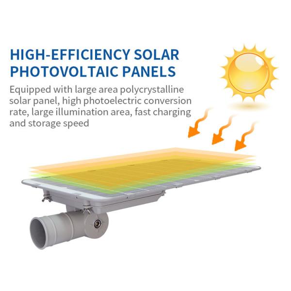 High Lumen All In One Solar LED Street Light IP65 100watt For Garden Parking Lot Area