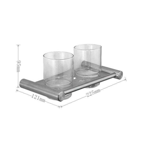 Sano Stainless Steel Toothbrush Cup Holder Wall Mounted Tumbler Toothbrush Holder