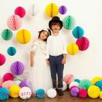 China Party Wedding Decoration Paper Craft Tissue Paper Honeycomb Balls Pom Pom Flower Ball for sale