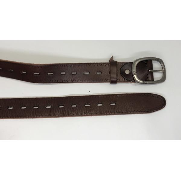 Embossed Thread Mens Slim Leather Belt , Fashionable Mens Belts 3.8cm Width