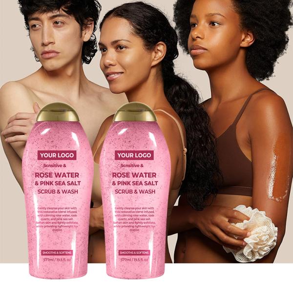 Soothing Body Scrub With Healing Rose Quartz Gentle Exfoliating Pink Sea Salt Rosewater