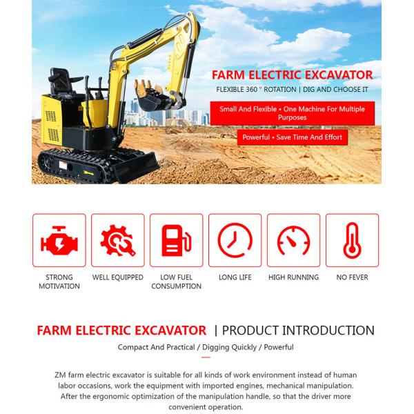 Electric Excavator Mini ZM10 Earth-Moving Machinery Small Household Excavators Wirh Spare Parts