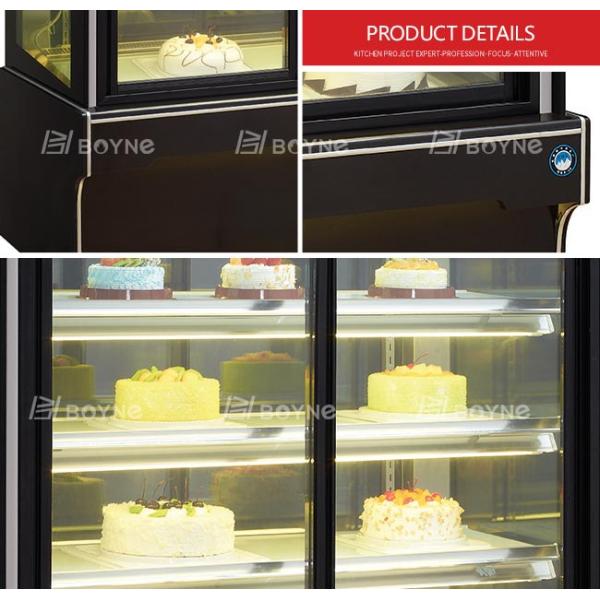Fan Cooling Vertical Marble Base Cake Display Cabinet Showcase 10~2°C Temperature