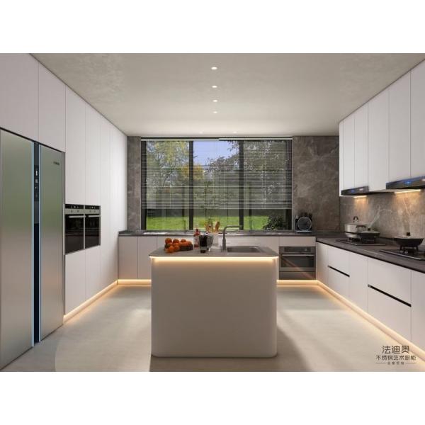 Modern Kitchen Cabinet Fadior S U-Shaped Ultra-Modern Stainless Steel Kitchen For Contemporary Living Durable Functional And Elegant