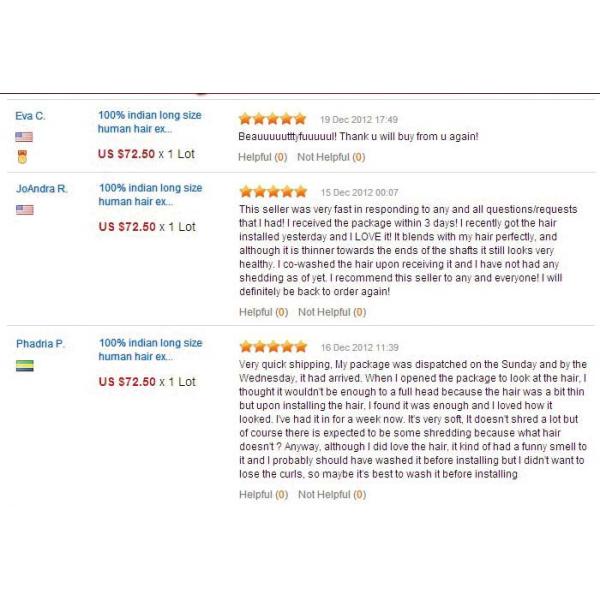 5A Unprocessed Remy Indian Hair Extensions