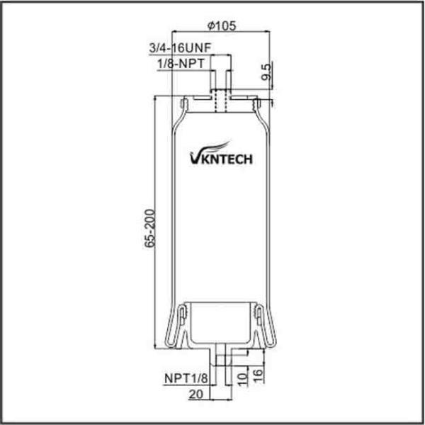 Rear Air Suspension Spring Bellow For American Truck Trailer VKTECH 1S4067