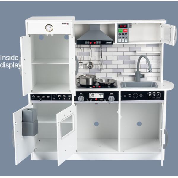 Large 82.5cm Refrigerator Wooden Miniature Kitchen Set Stove White Black