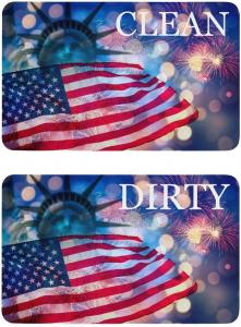 China Custom Kitchen Clean And Dirty Magnets Double Sided Dishwasher Magnet 4*2.5inch USA Flags on sale