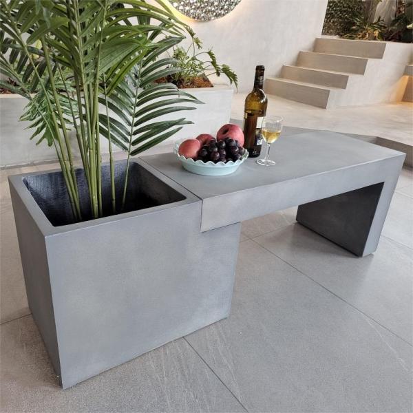 GRC Concrete Table Sets Modern Cement Dining Table Set Customized