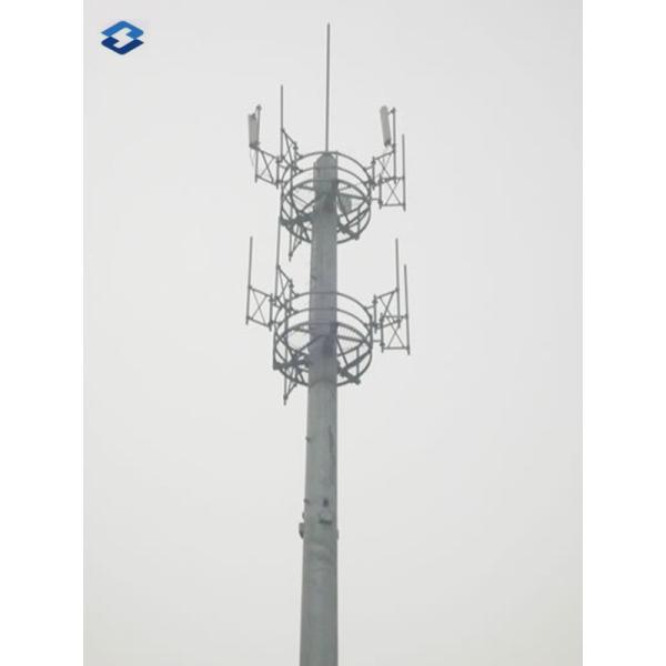 10 - 40 m Electric cell phone tower Steel Monopole mast Slip Joint Connection