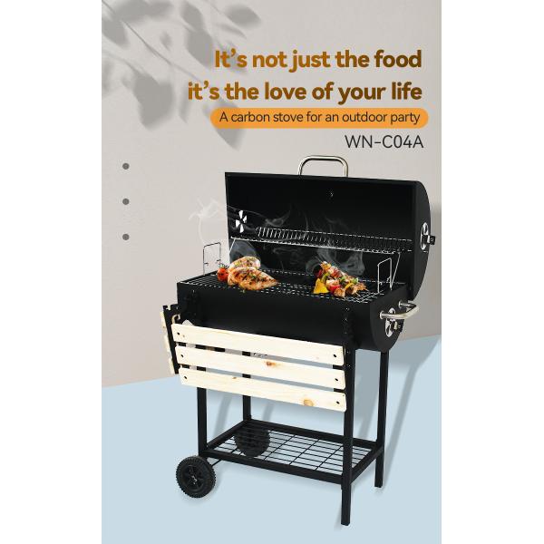 Professional Restaurant Charcoal Grill Gas BBQ with Powder Coated Vertical Style Oven