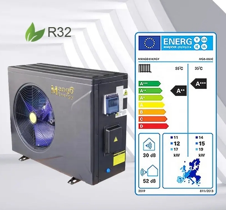 High Efficiency 7KW 9KW 11KW 15KW Monoblock Inverter Swimming Pool Heating Pump Electric Air Source Heat Pump for Hotels Metal