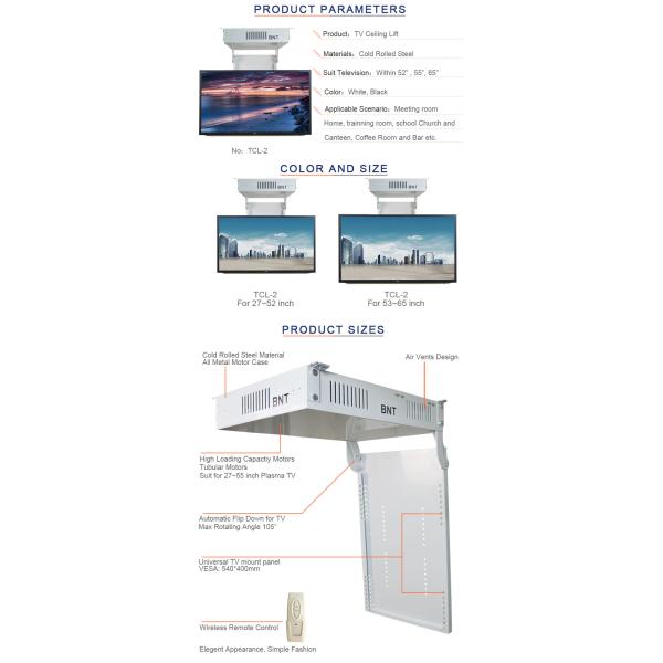 BNT Remote Control Motorized Flip Down TV Ceiling Mount