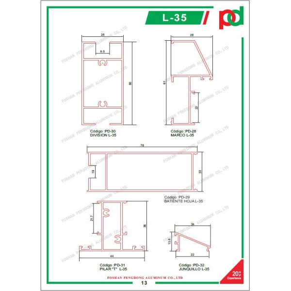 0.15mm T5 Temper Wood Finish Aluminium Profiles For Bolivia Series L20 L25 L32 L5000