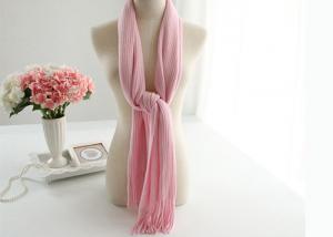 Quality Custom  Acrylic Knit Scarf Double Layer Knit Infinity Scarf with Thin Tassels wholesale