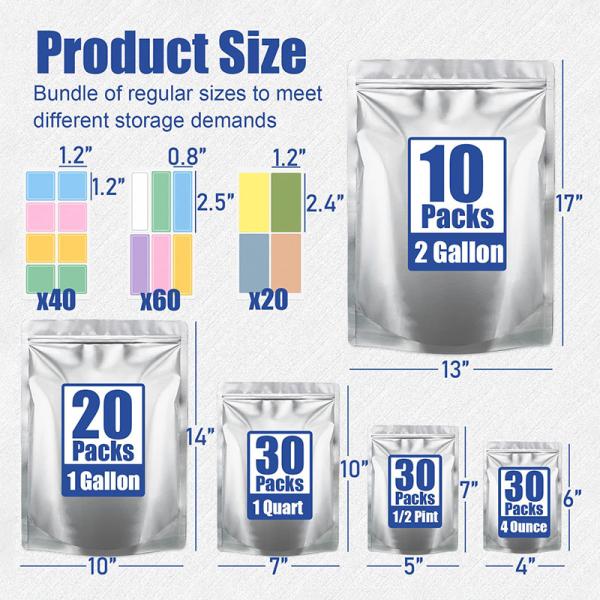 Food Grade Heat Seal Mylar Bags 5 Gallon Long Term Stand Up Pouch Packaging Ziplockk