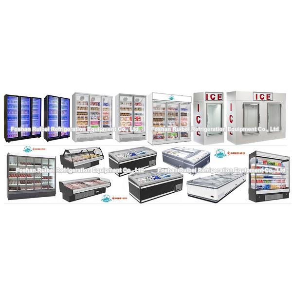 Glass Door Freezer Supermarket Refrigeration Equipment Vertical Freezer Dispaly Case