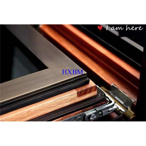 EPDM Gasket Aluminium Clad Oak Wood Windows Embellished For Apartments