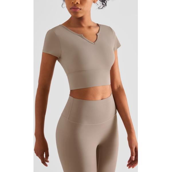 Altiland Padded Women Workout Tops V Neck Yoga Gym Sports T - Shirts