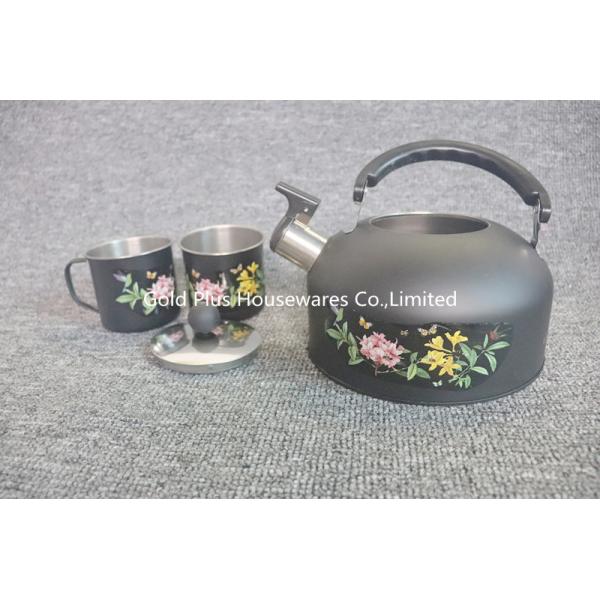 LFGB Single Layer Stainless Steel Water Kettles With Two Small Cups