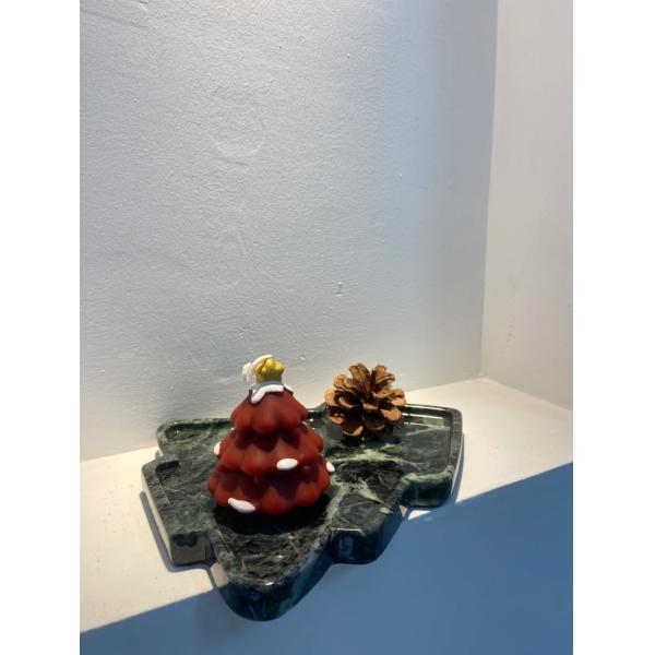 Modern Luxury Design Natural Pradas Verde Green Marble Tree Art Tray -Premium Marble Artwork for Interior Design