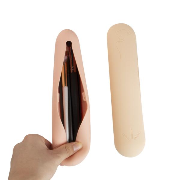 Custom silicone cosmetic bag - side view