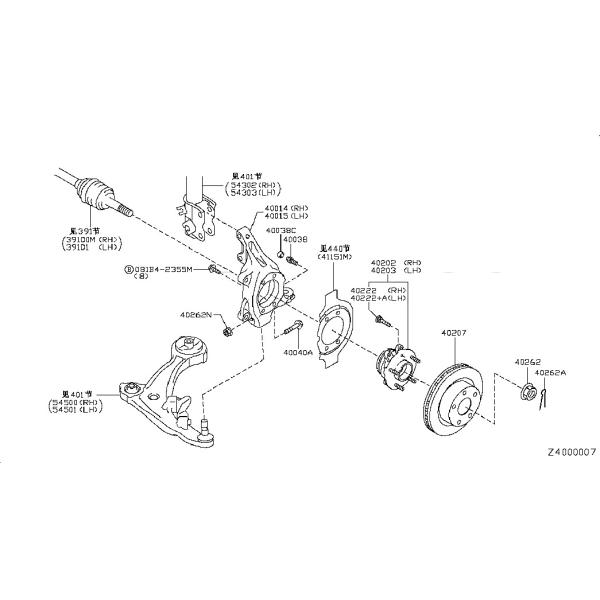 Nissan Hub Assembly Wheel Bearing 40202-9W60A 40202-CA010