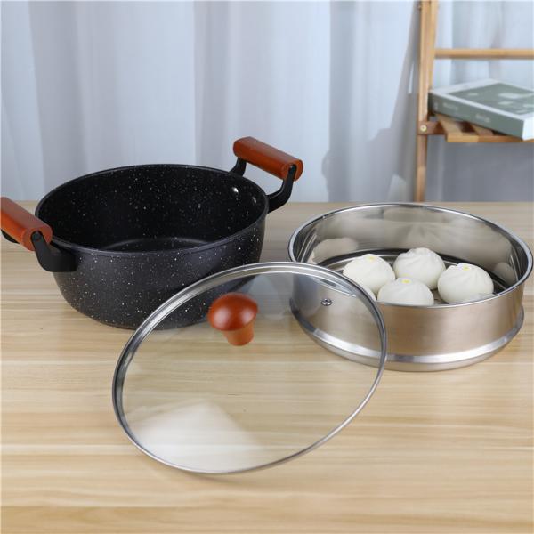 Non Stick Soup Stackable Steamer Pot Multifunctional Customized Logo