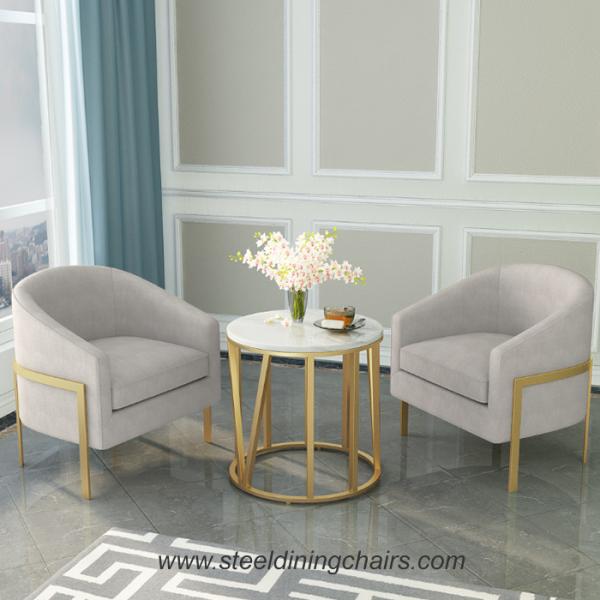 Italian Hotel Office Living Room Stainless steel Linen 1 Seater Sofa