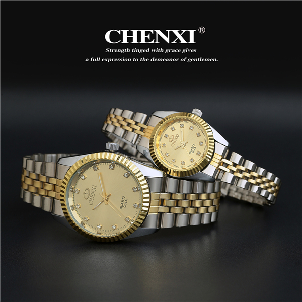 Online B2B B2C Selling Fashion Gold Watches Two Tone Color Stainless Steel Male Watches