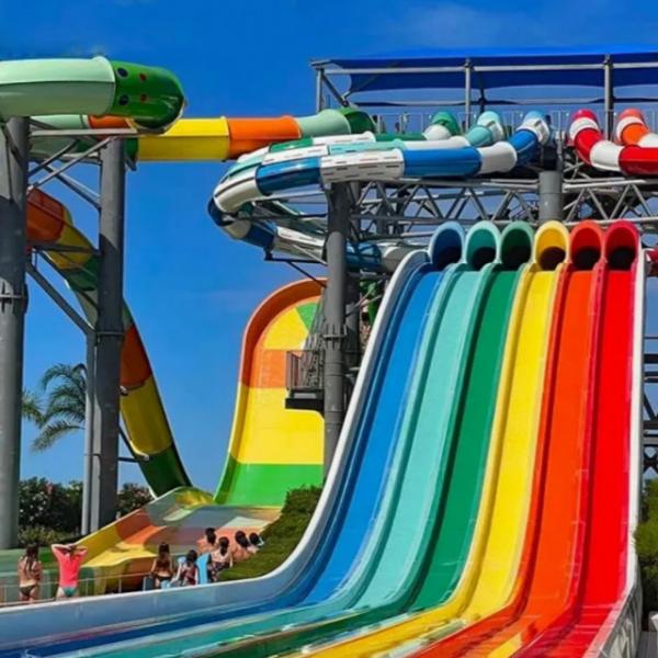 Colorful Water Park Slide Fiberglass Octopus Slides for Adult