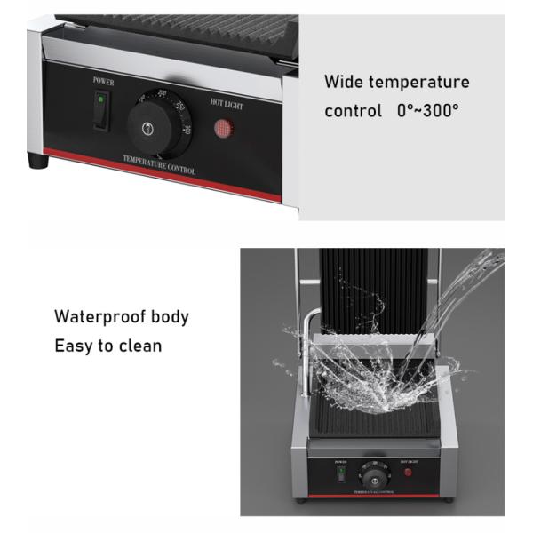 Commercial Electric Grilled Sandwich Panini Maker with Upper Grill Size 215*215mm