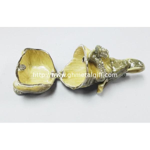 Elephant trinket jewelry box, petwer metal jewelry box elephant decoration gifts box