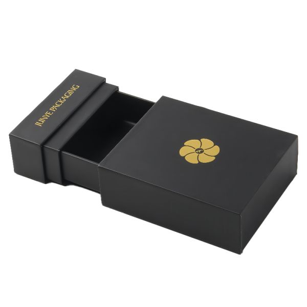 UV Proof Black Card Small Cardboard Gift Boxes Pull Out Convenient And Lightweight