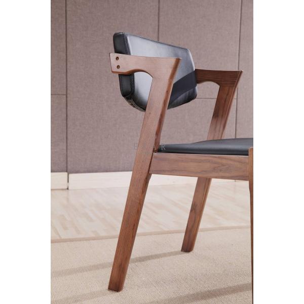 Modern Design Ash Wood Hotel Pu Leather Dining Room Chair