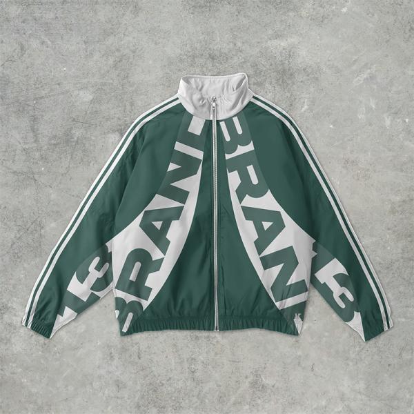 OEM Service Letter Print Wind Breaker Tracksuit Lightweight Zip Up Jacket Tracksuits