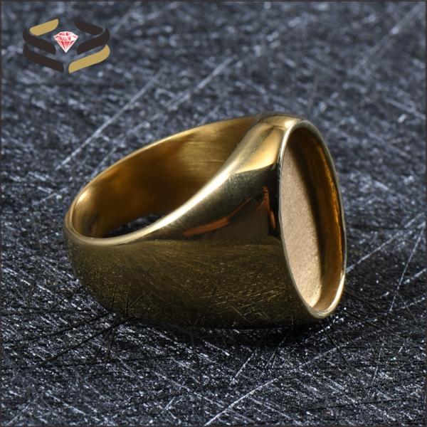 Geometric Pattern Stainless Steel Blank Wedding Band Rings With Plating Custom