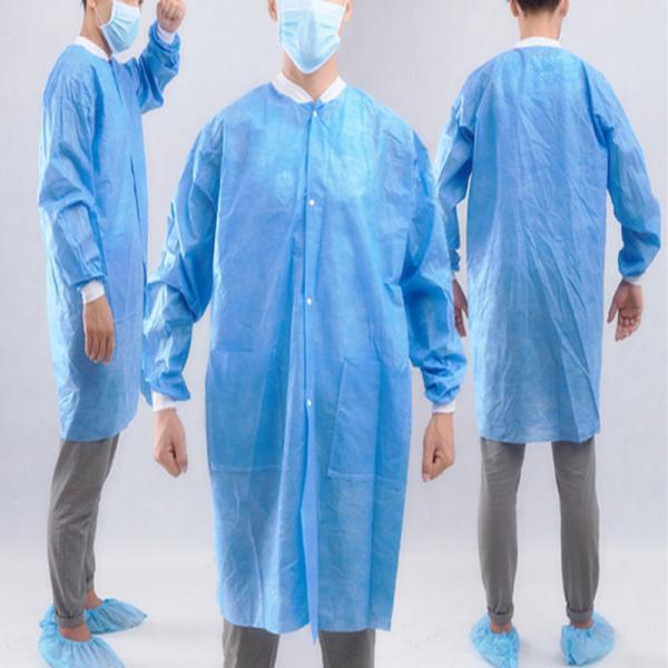 Anti Static Kimono Disposable Lab Coat PP SMS White Blue Green