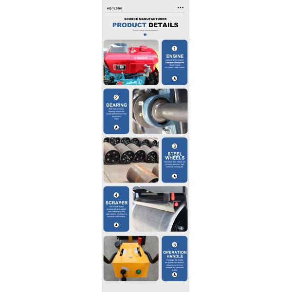 500kg Mini Asphalt Vibratory Road Roller Compactor Machine for Walk Behind Double Drum