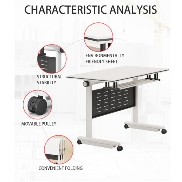General Movable Splicing Folding Training Table With Wheels Flip Long Table Teaching Office Furniture Combination