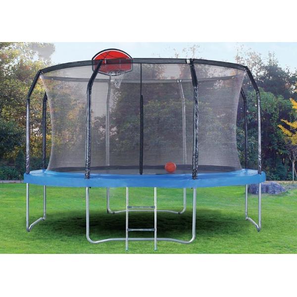 Cheap Custom Color Outdoor Exercise Equipment Trampoline With Basketball Hoop for sale