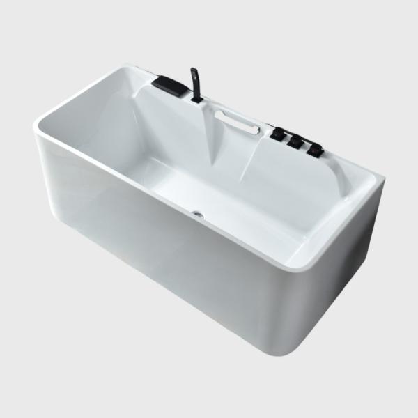 Contemporary 1600mm Back To Wall Bath Freestanding Acrylic Soaking Tubs OEM