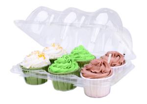 Quality 6PCS Muffin Cupcake Boxes Transparent Disposable Plastic Thickened Blister Containers wholesale