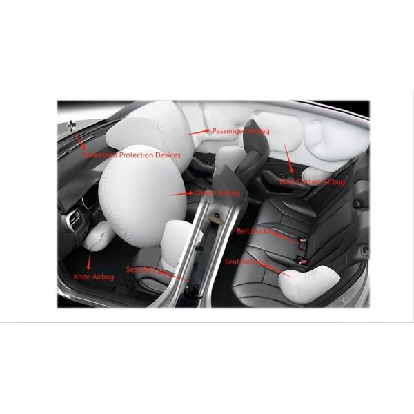 Front view of airbag gas inflator showing precise dimensions