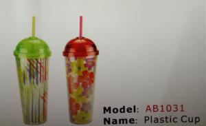 Quality FBAB1031 for wholesales PS/PP plastic eco-friendly BPA free cup with straw wholesale