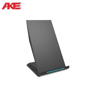 Quality 2 Coils Standing Wireless Charger Wood Shell Material 110-210khz Working Frequency wholesale